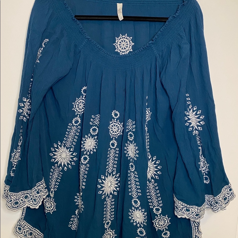 Free People off-shoulder embroidered blouse